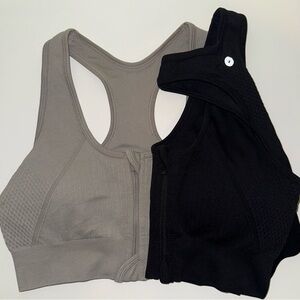 Women's Gray and Black Sports Bras